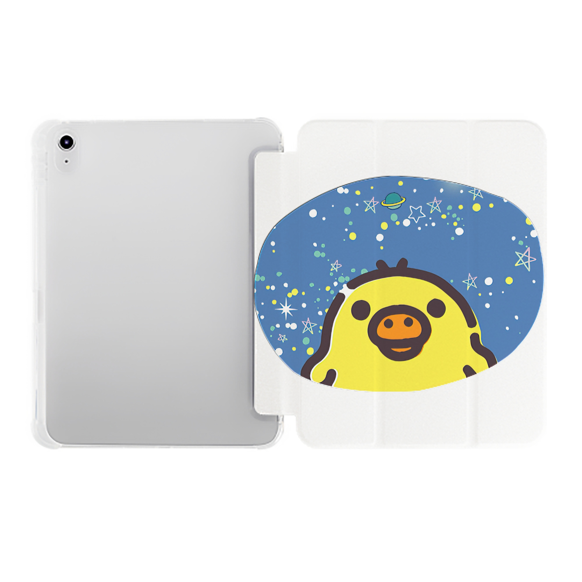 （画像用） リラックマ リラックマ キイロイトリ Rilakkuma Korilakkuma Kiiroitori IPad ケース ペン収納付き 三つ折りスタンド PUレザー×シリコン 対応機種9.5/10.5/10.9インチ